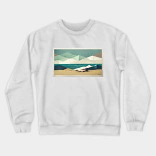 Seaside Cliff Views - Abstract Papercraft Landscape Crewneck Sweatshirt